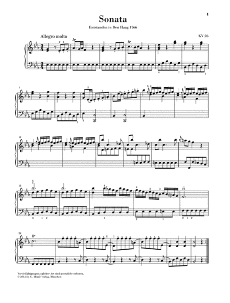 Wolfgang Amadeus Mozart – “Wunderkind” Sonatas, Volume 3, K. 26-31 Piano Solo scores gallery preview page 3