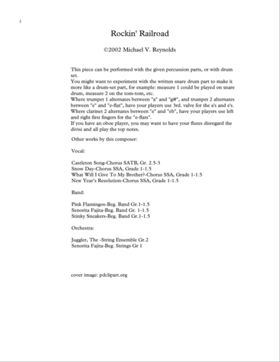 Rockin' Railroad Rockin' Railroad Concert Band scores gallery preview page 2
