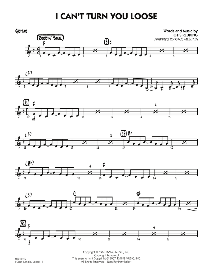 I Can't Turn You Loose - Guitar Jazz Ensemble scores gallery preview page 1