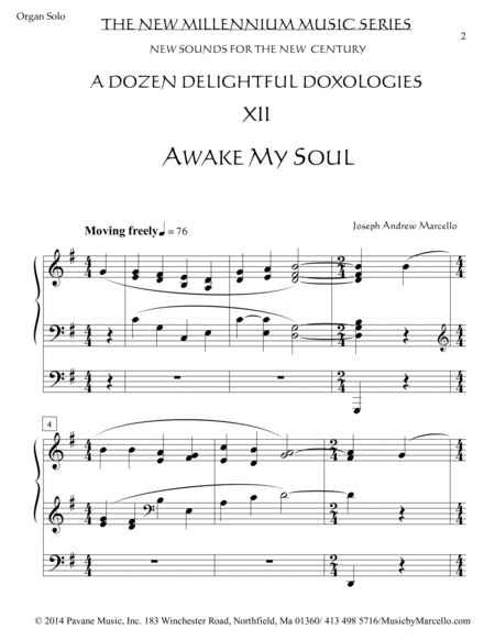 Delightful Doxology XII - Awake, My Soul - Organ (G) image number null