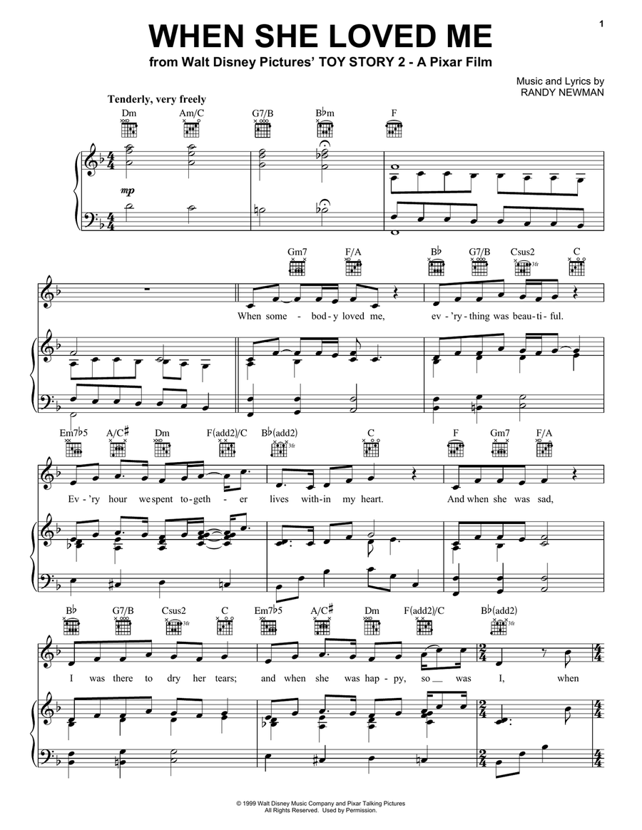 When She Loved Me (from Toy Story 2) Acoustic Guitar scores gallery preview page 1