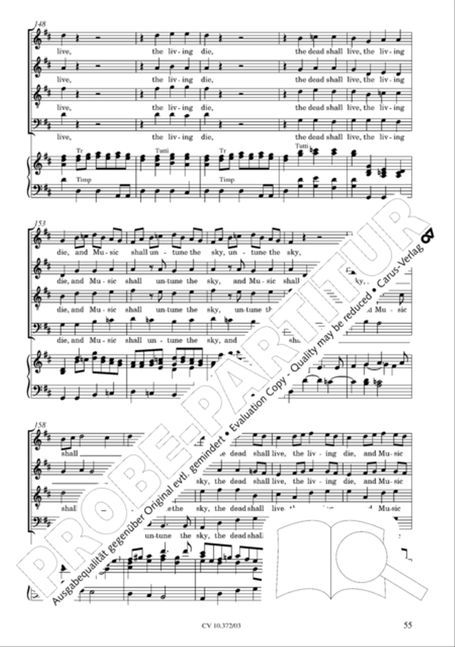 Ode for St. Cecilias Day 4-Part scores gallery preview page 56