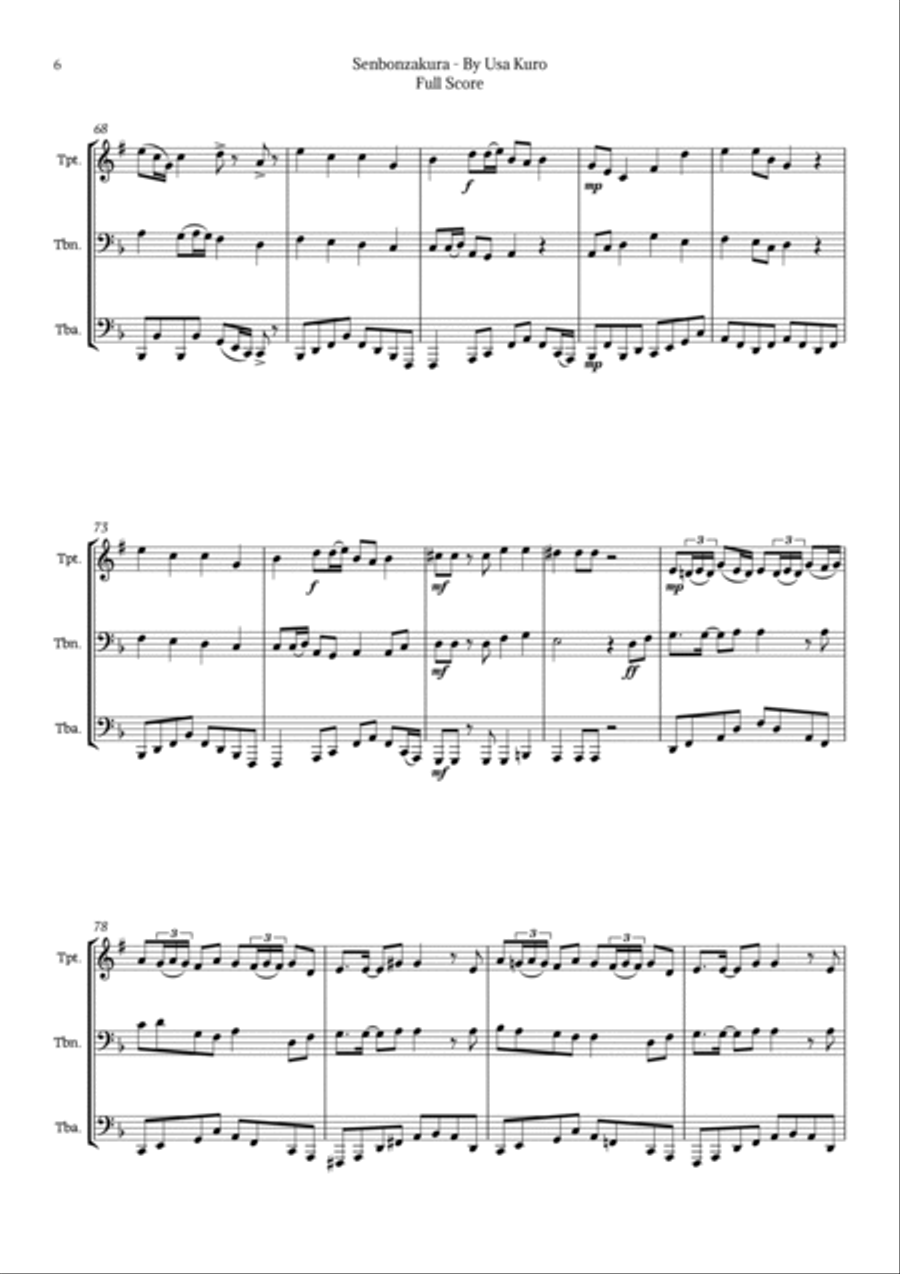Senbonzakura Chamber Music scores gallery preview page 6