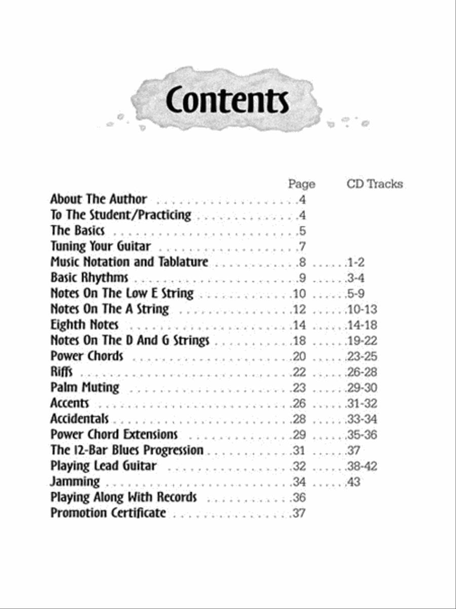 Beginning Rock Guitar for Kids Electric Guitar scores gallery preview page 3