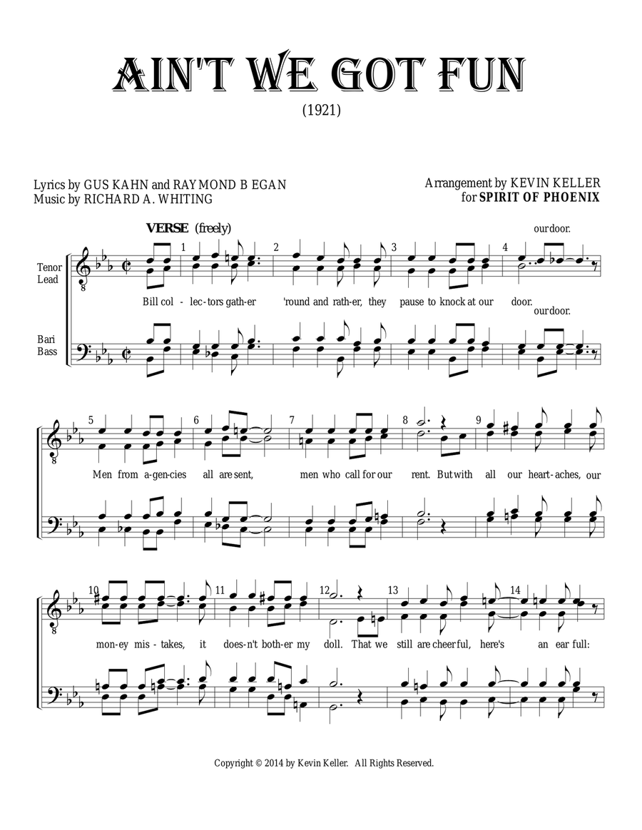 Ain't We Got Fun TTBB scores gallery preview page 1
