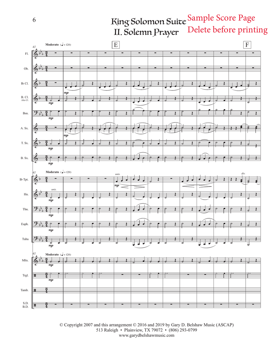King Solomon Suite Concert Band scores gallery preview page 3
