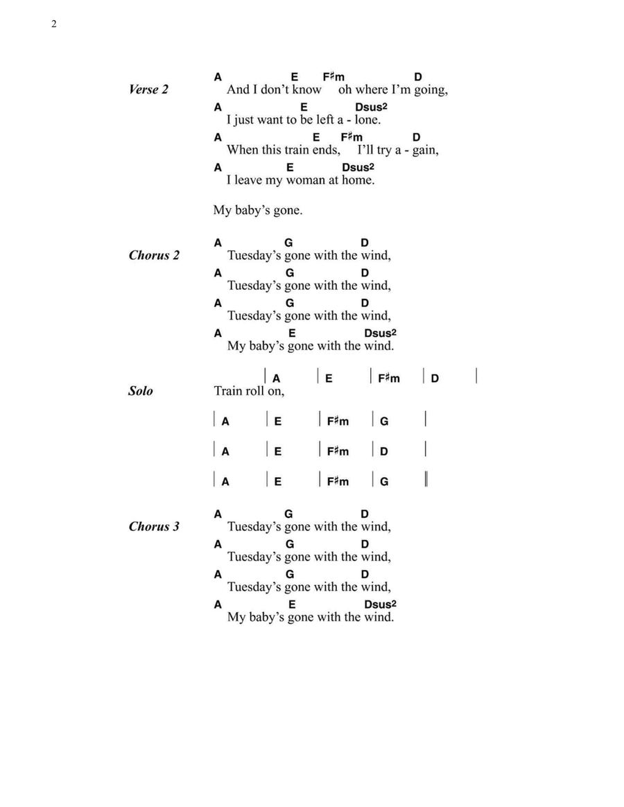 Tuesday's Gone Electric Guitar scores gallery preview page 2