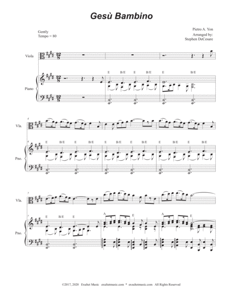 Gesu Bambino (Viola solo and Piano) image number null