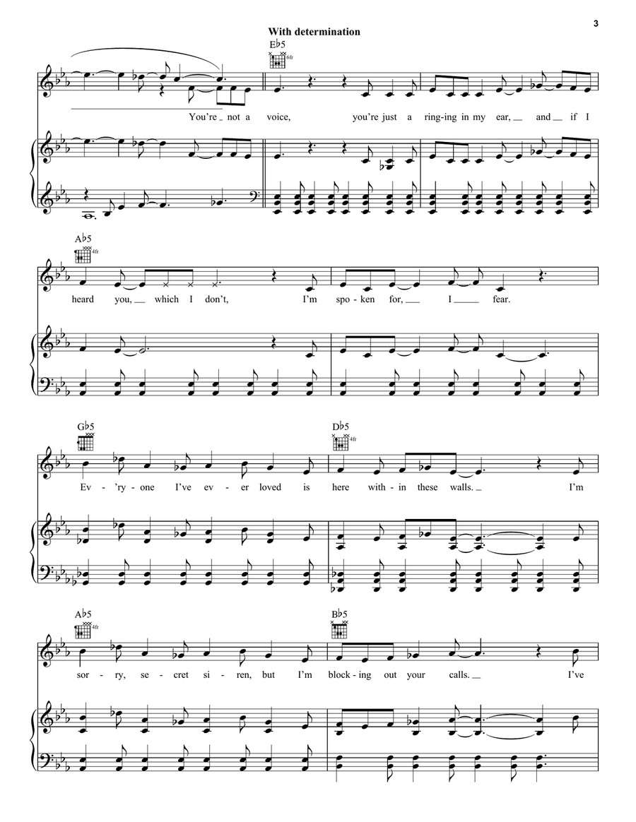 Into The Unknown (from Disney's Frozen 2) Piano, Vocal, Guitar scores gallery preview page 3
