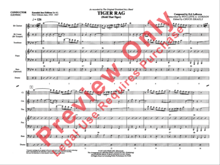 Tiger Rag (Hold That Tiger) Jazz Ensemble scores gallery preview page 7