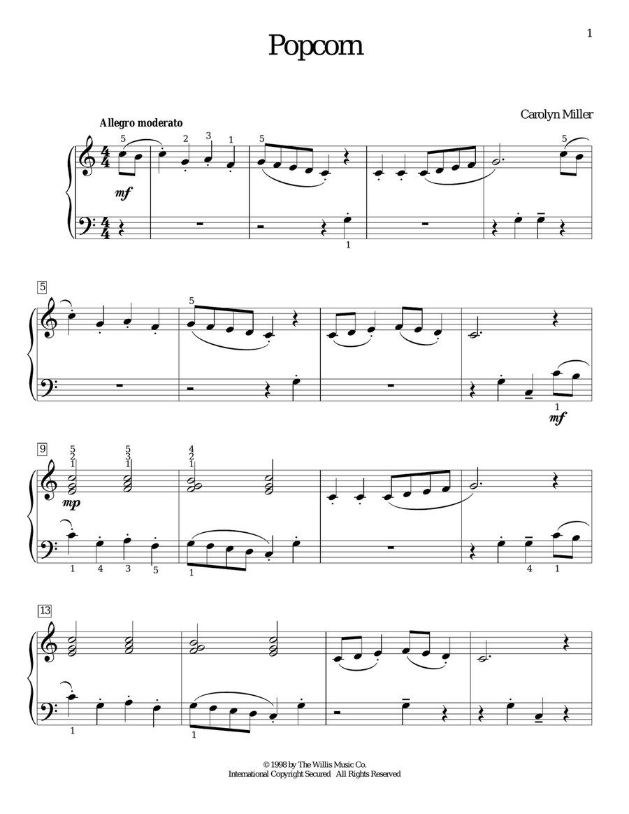 Popcorn Popcorn Piano Method scores gallery preview page 1