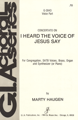 Book cover for I Heard the Voice of Jesus Say - Instrument edition