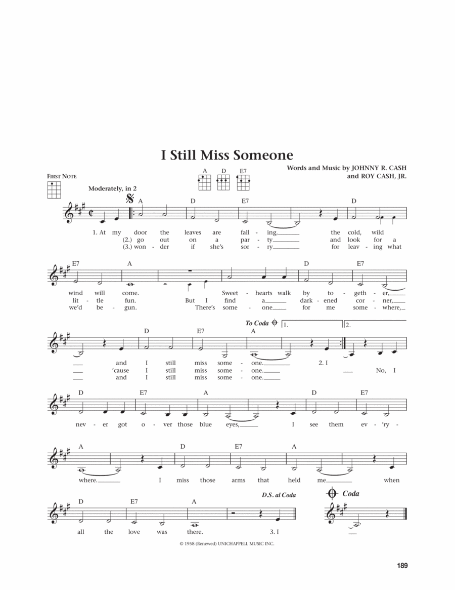 I Still Miss Someone (from The Daily Ukulele) (arr. Jim Beloff) Ukulele scores gallery preview page 1