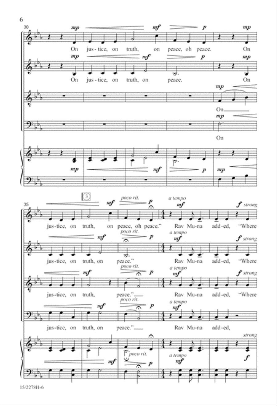 On Justice, Truth, and Peace 4-Part scores gallery preview page 7