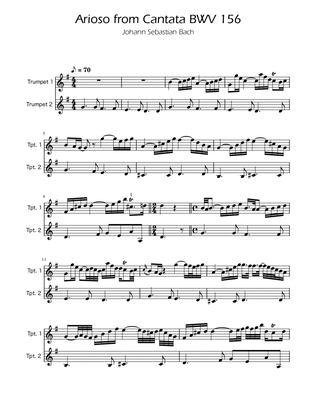 Book cover for Arioso BWV 156 - Trumpet Duet