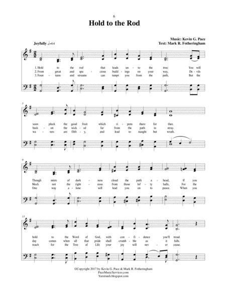 Hold to the Rod - an original hymn for SATB voices image number null