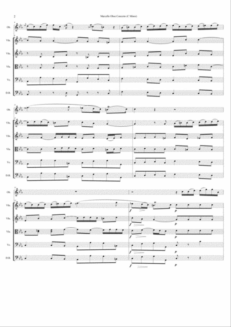 Oboe Concerto in C minor Chamber Orchestra scores gallery preview page 4