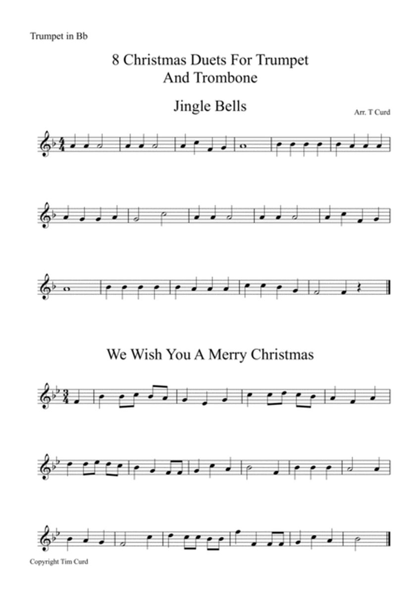 8 Christmas Duets For Trumpet and Trombone image number null