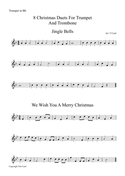 8 Christmas Duets For Trumpet and Trombone image number null