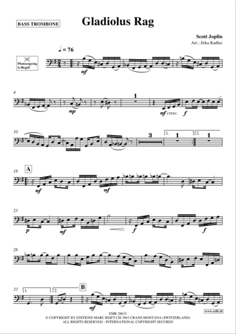 Gladiolus Rag Trombone scores gallery preview page 2