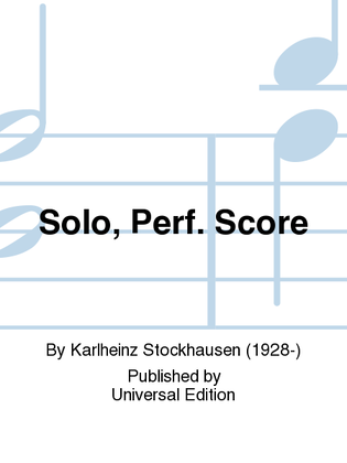 Book cover for Solo, Perf. Score