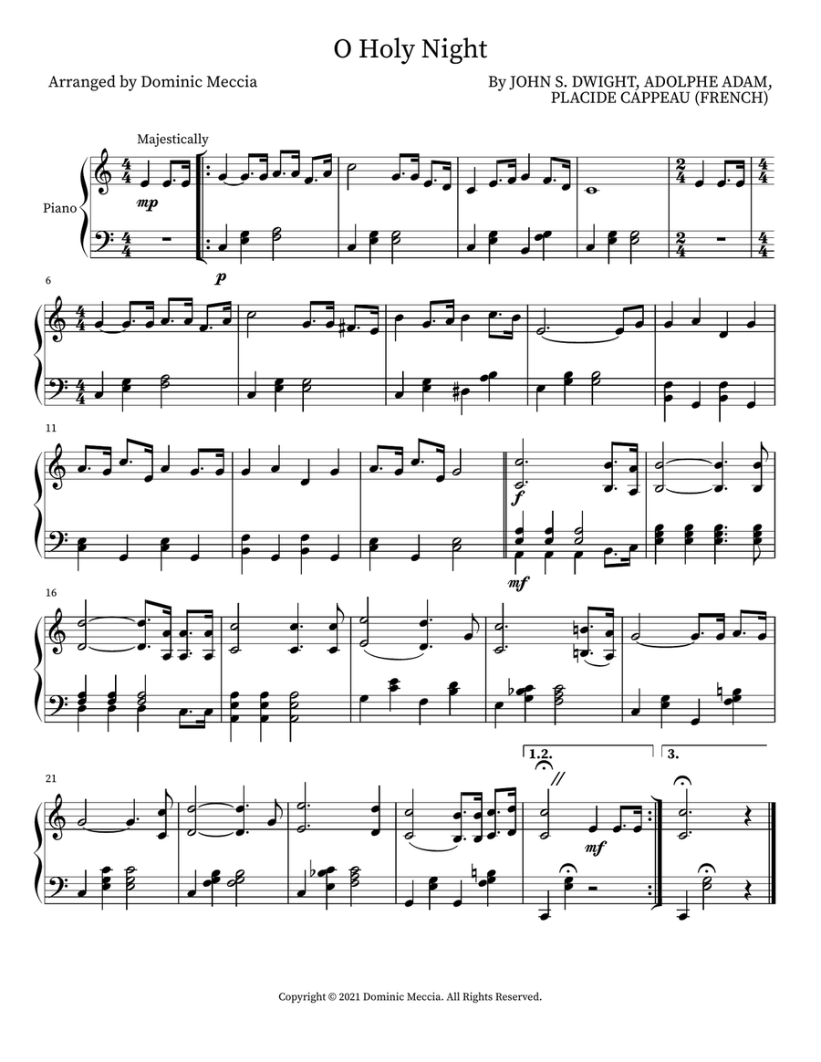 O Holy Night Voice scores gallery preview page 1