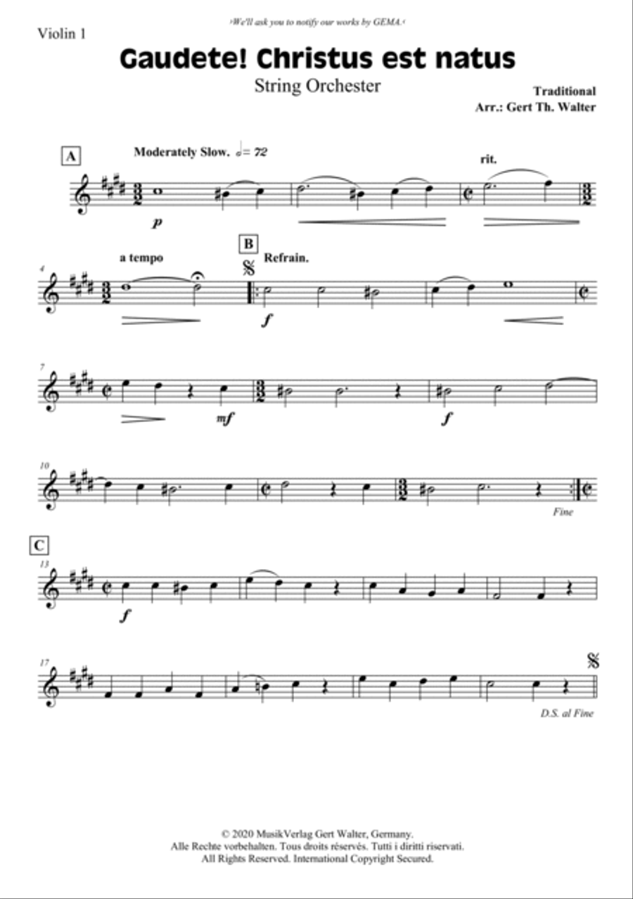 Gaudete! Christus Est Natus String Orchestra scores gallery preview page 3