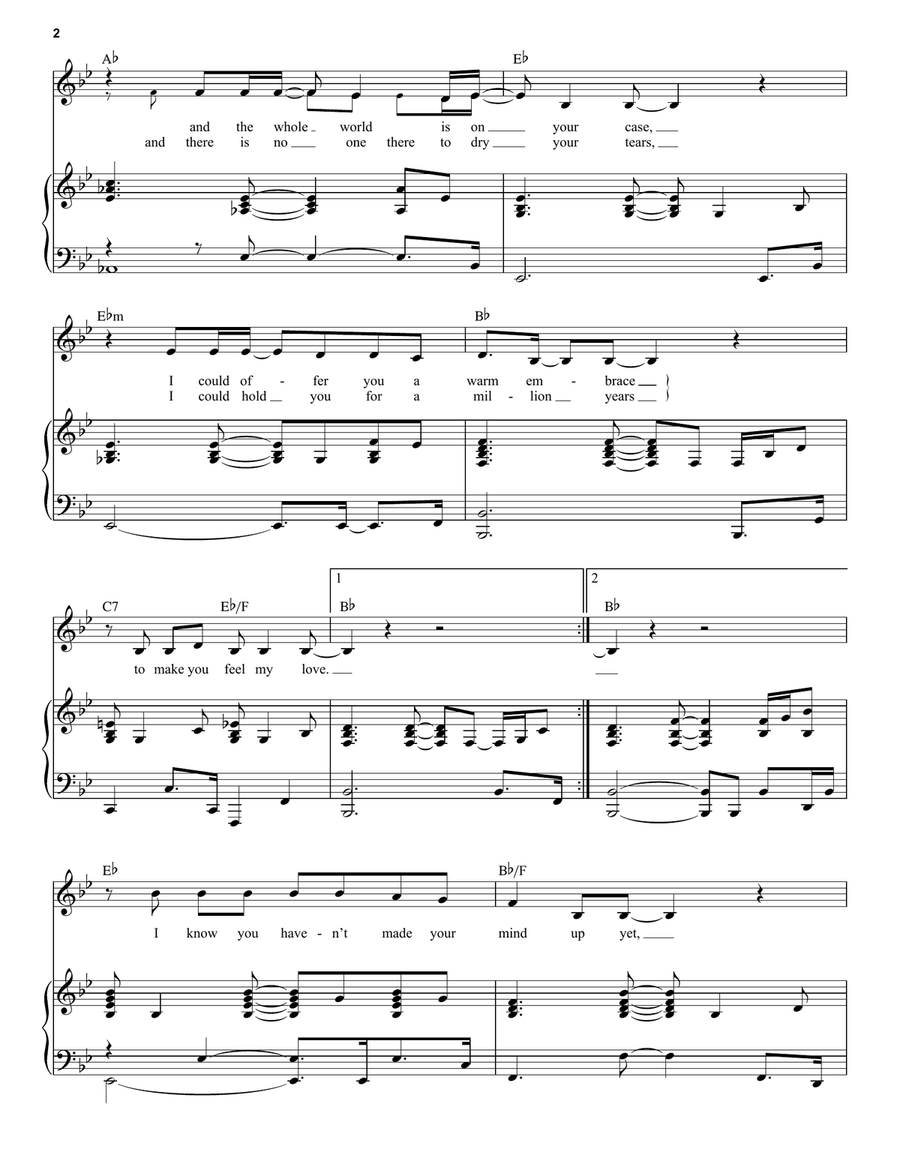 Make You Feel My Love Make You Feel My Love Voice scores gallery preview page 2