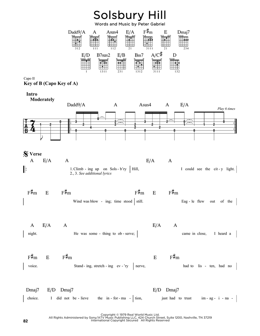 Solsbury Hill Solsbury Hill Acoustic Guitar scores gallery preview page 1