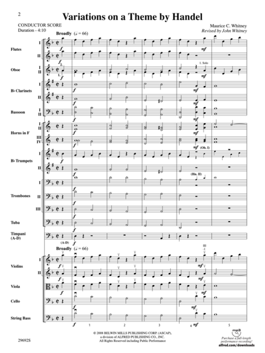 Variations on a Theme by Handel (Score only) image number null