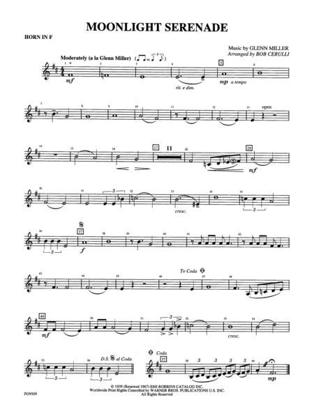 Moonlight Serenade: 1st F Horn