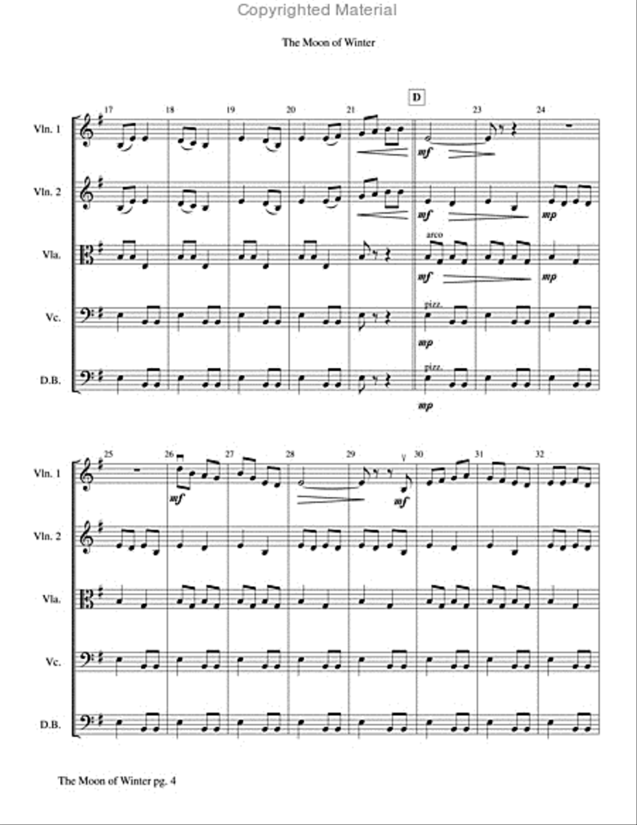 The Moon of Winter The Moon of Winter String Orchestra scores gallery preview page 3