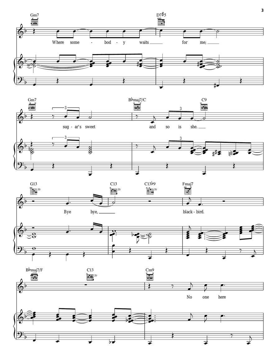 Bye Bye Blackbird Piano, Vocal, Guitar scores gallery preview page 3