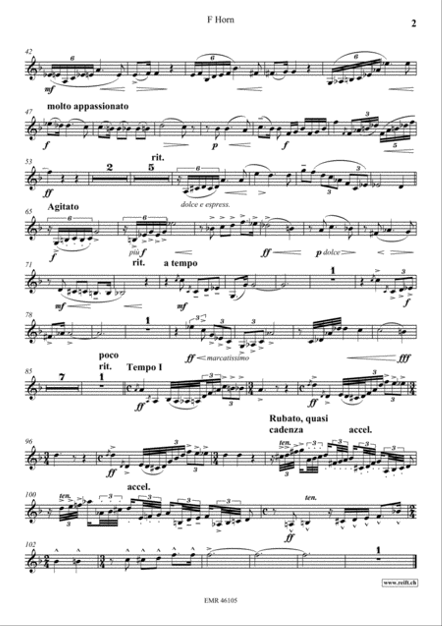 Poeme No. 1 Horn scores gallery preview page 3