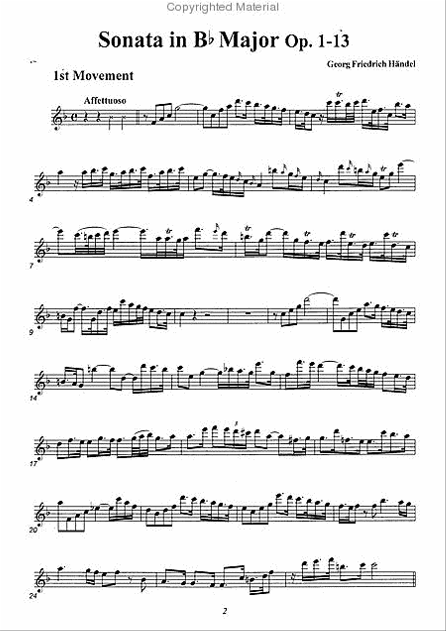 Sonata in F Major, Op. 1-13 Alto Recorder scores gallery preview page 2