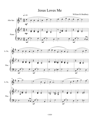 Jesus Loves Me (alto sax solo) with optional piano accompaniment
