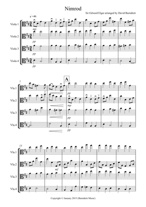 Nimrod (from the Enigma Variations) for Viola Quartet