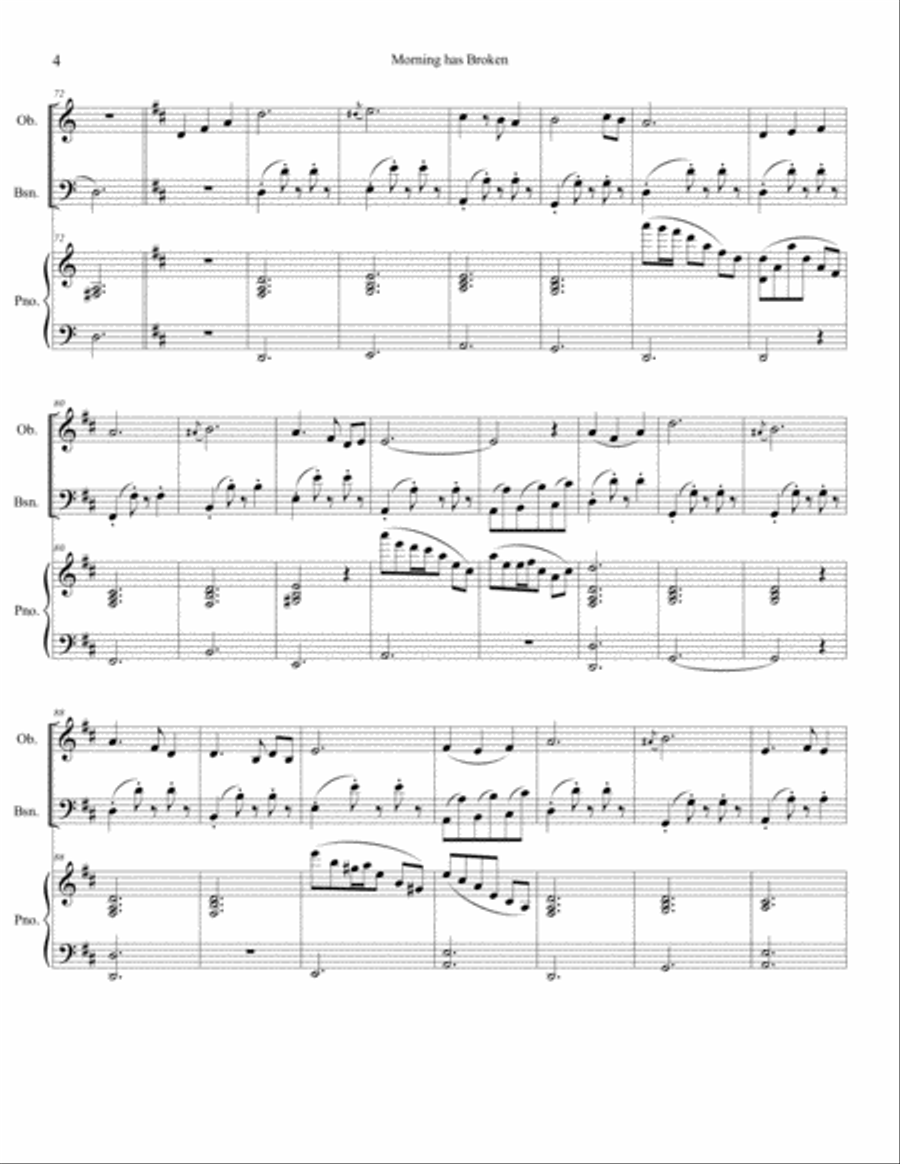 Morning Has Broken Woodwind Duet scores gallery preview page 5