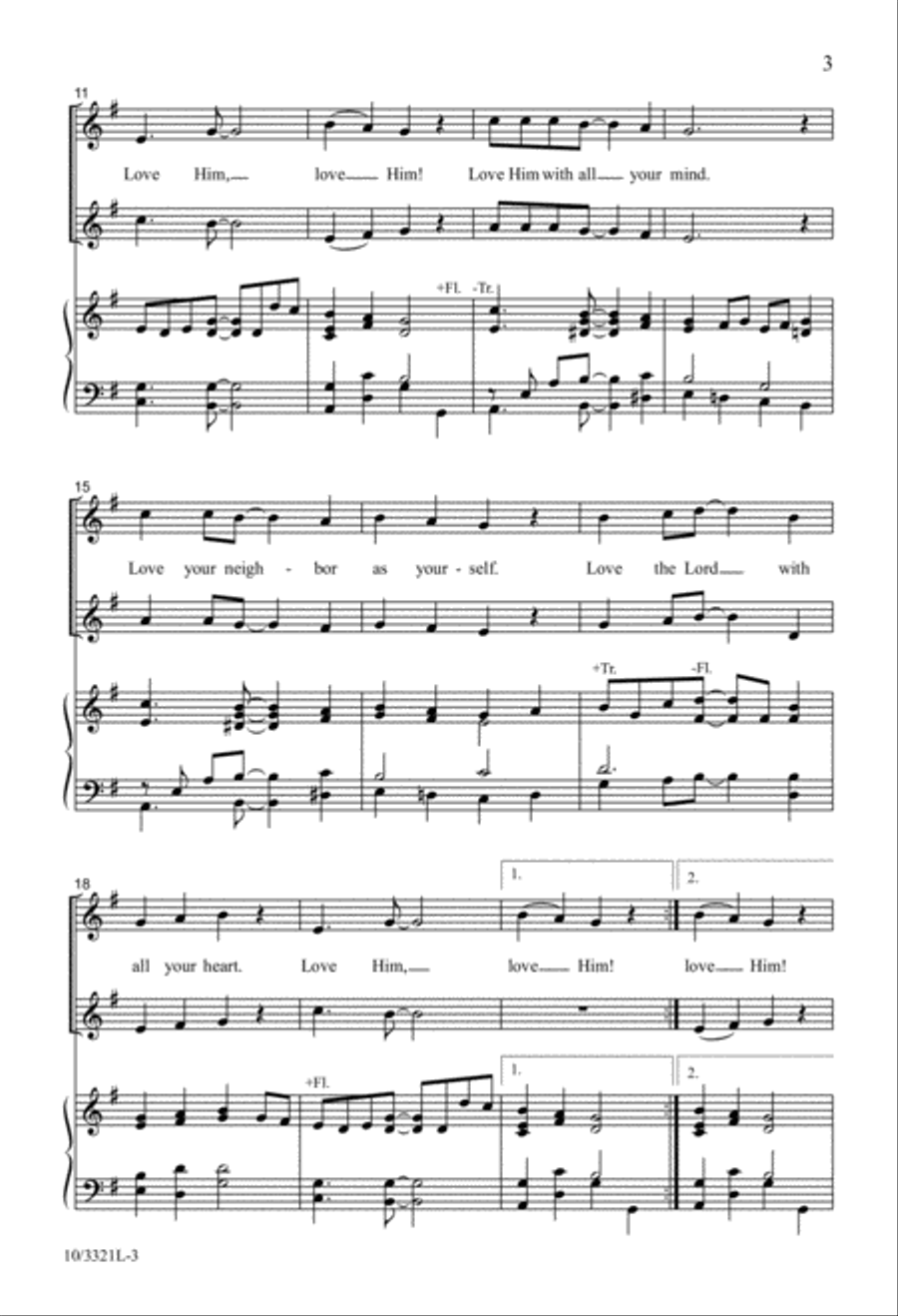 Love the Lord with All Your Heart Unison Choir scores gallery preview page 3
