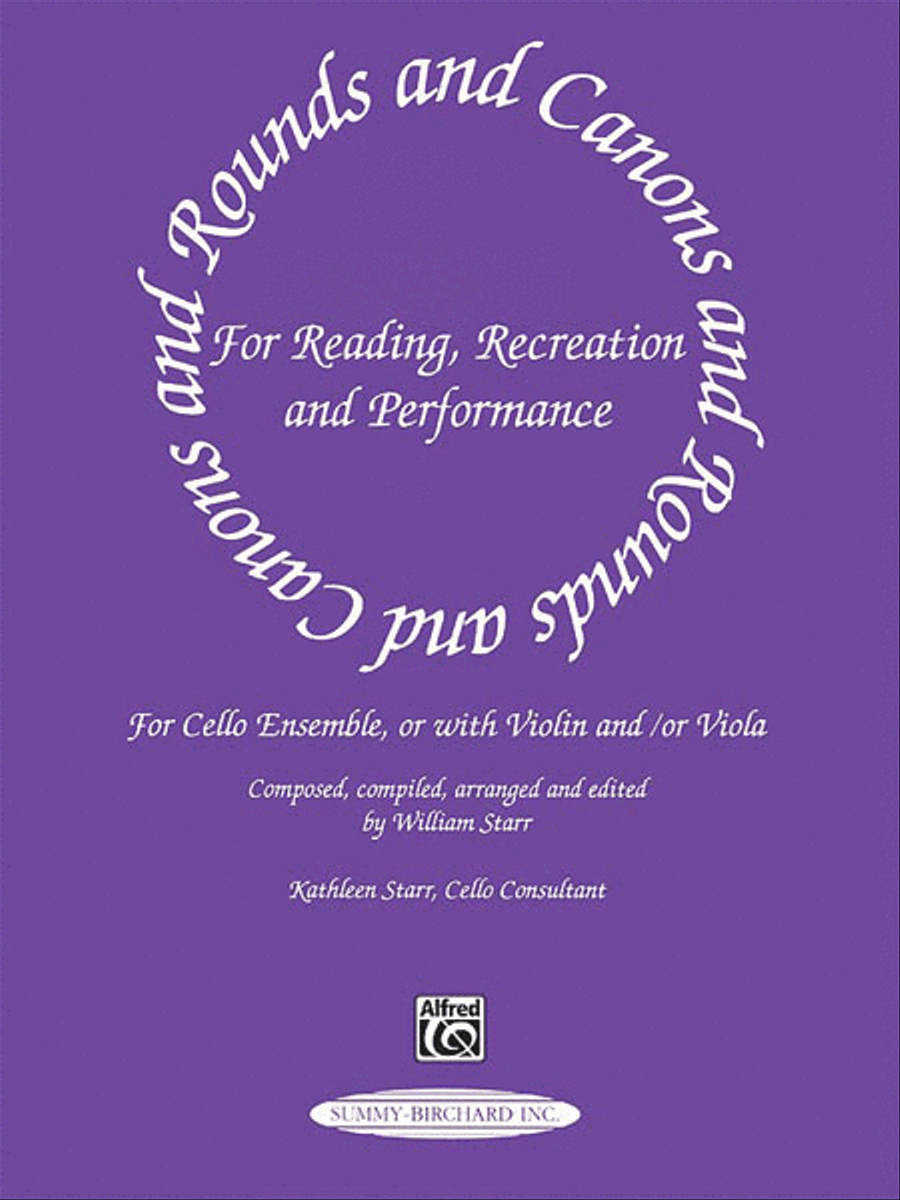 Rounds and Canons for Reading, Recreation and Performance Cello scores gallery preview page 1