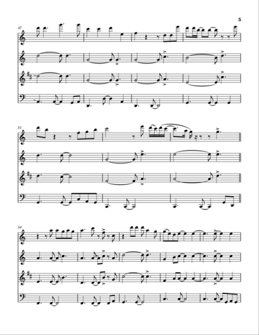 Night Ride Home Woodwind Quartet scores gallery preview page 6