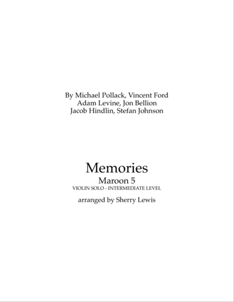Memories Violin Solo scores gallery preview page 2