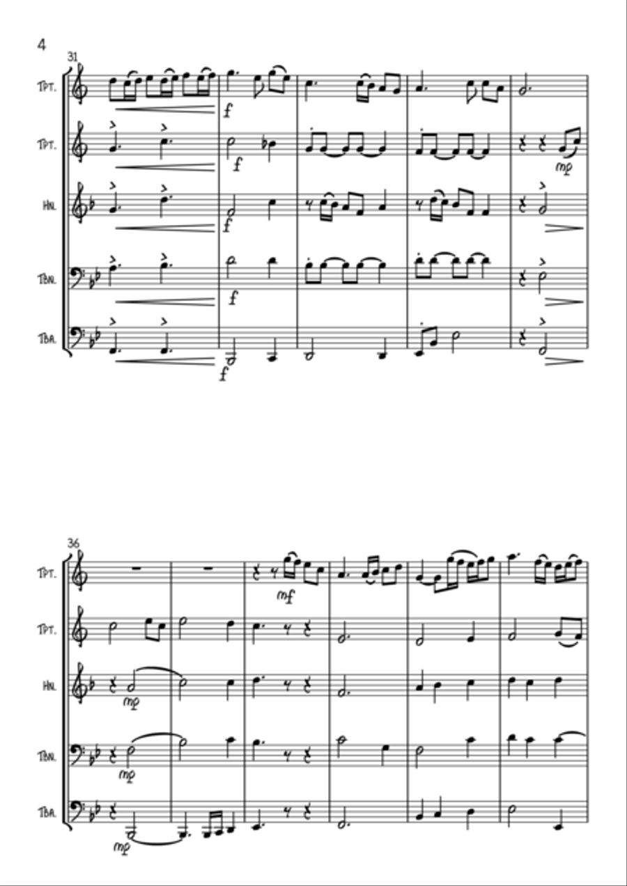 Amazing Grace Amazing Grace Brass Ensemble scores gallery preview page 4