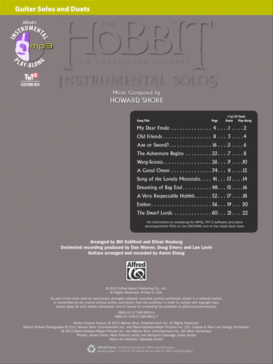 The Hobbit -- An Unexpected Journey Instrumental Solos Guitar scores gallery preview page 2