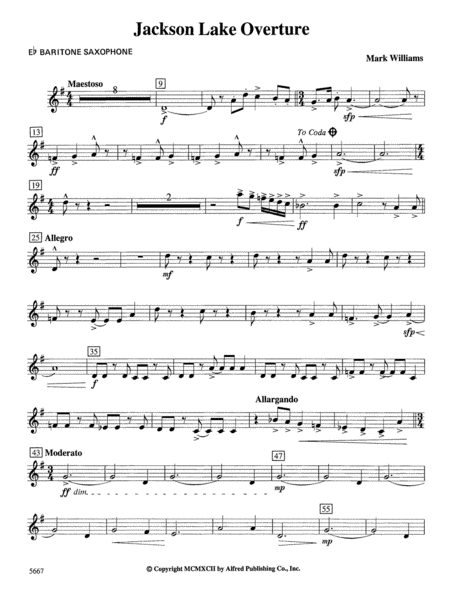 Jackson Lake Overture: E-flat Baritone Saxophone