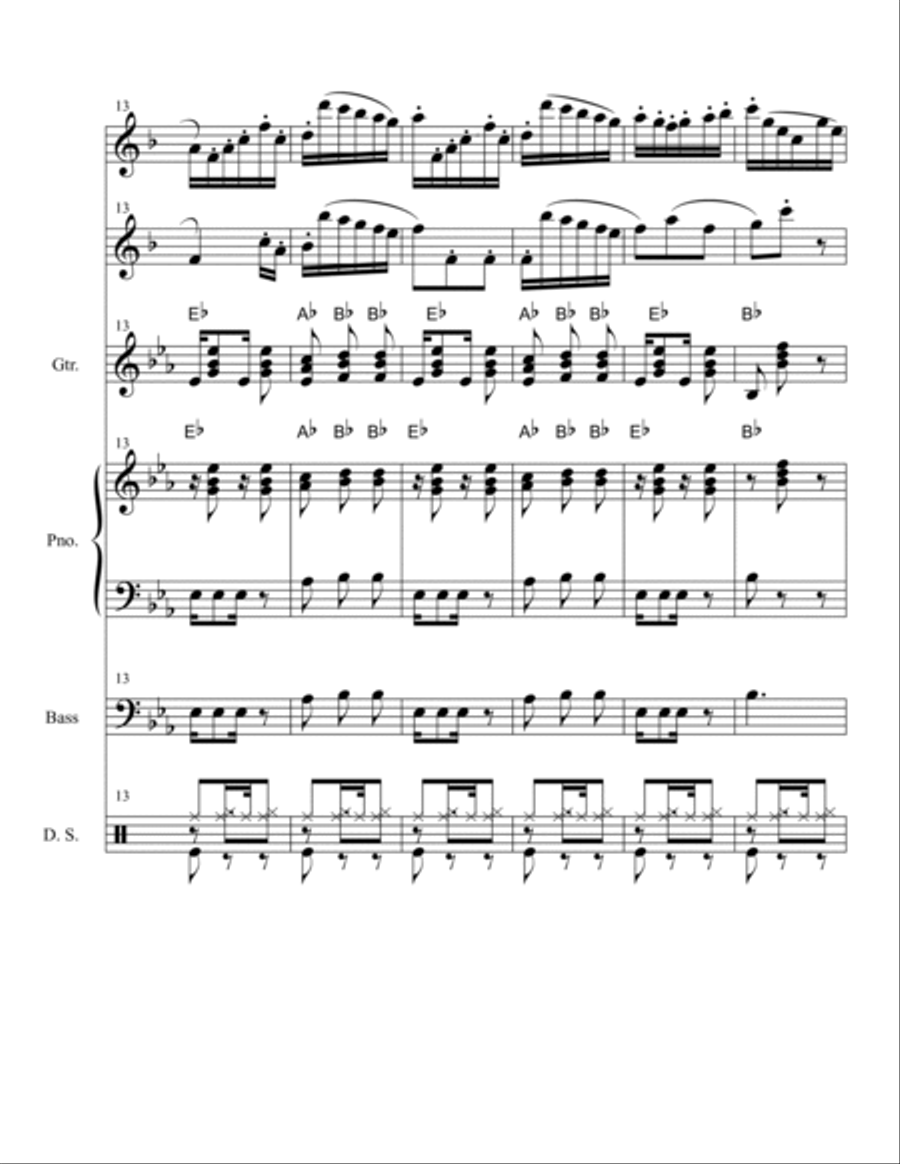 THE BACH JAZZ SONATA FROM THE 3RD MOVEMENT OF THE FLUTE/VIOLIN SONATA II IN Eb* FOR Bb INSTRUMENTS A Jazz Ensemble scores gallery preview page 5