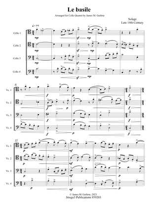 Solage: Le basile for Cello Quartet