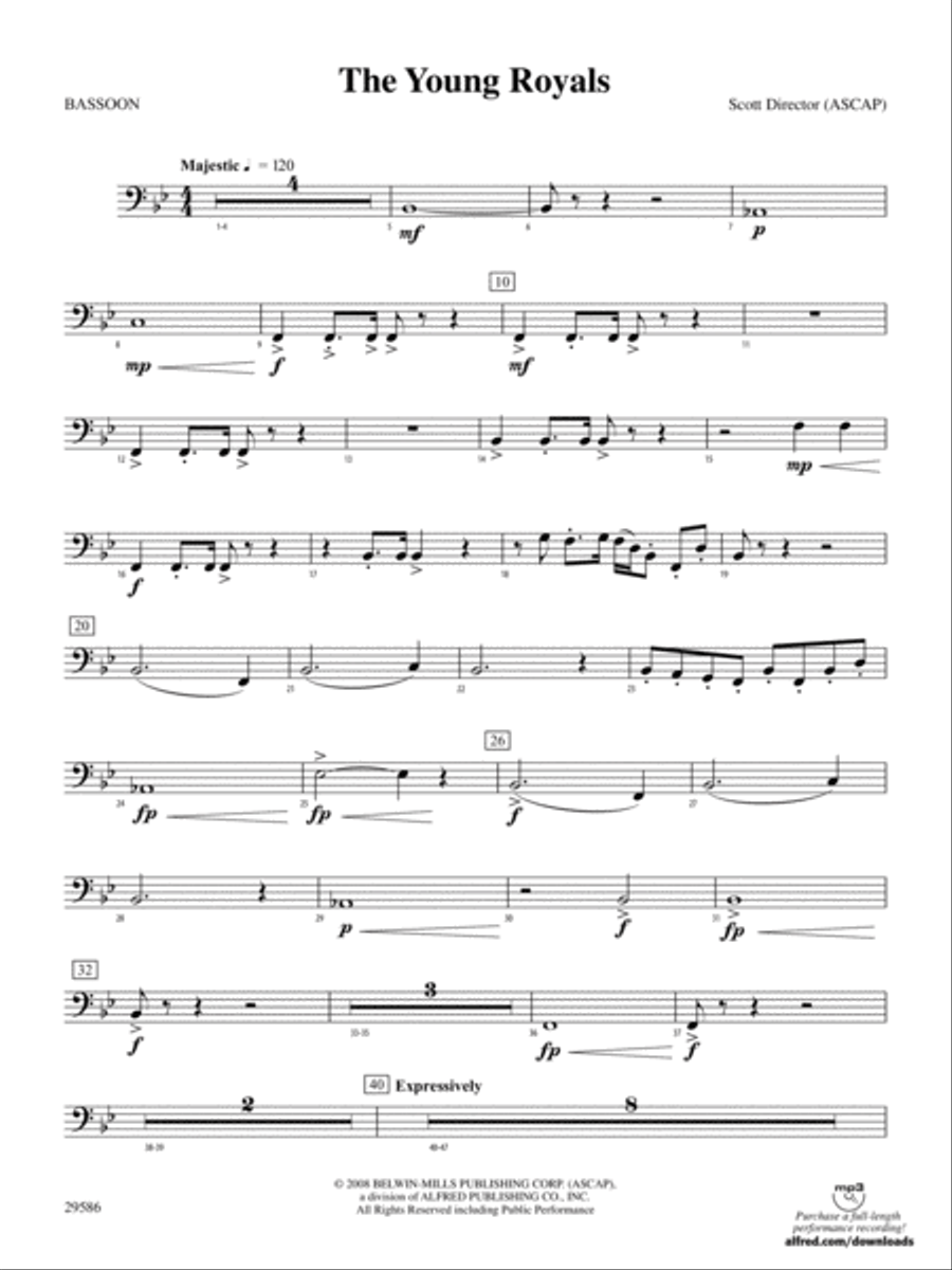 The Young Royals: Bassoon Concert Band scores gallery preview page 1