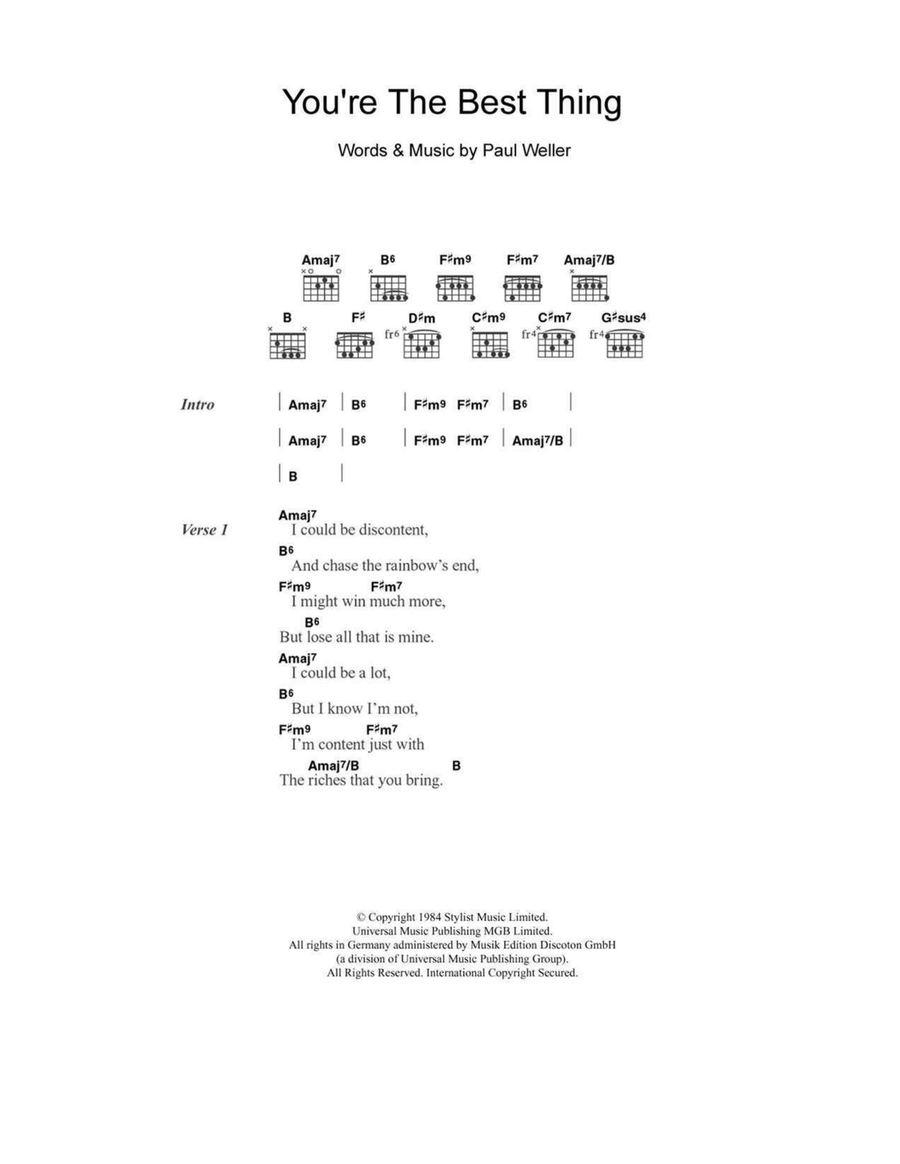 You're The Best Thing You're The Best Thing Acoustic Guitar scores gallery preview page 1