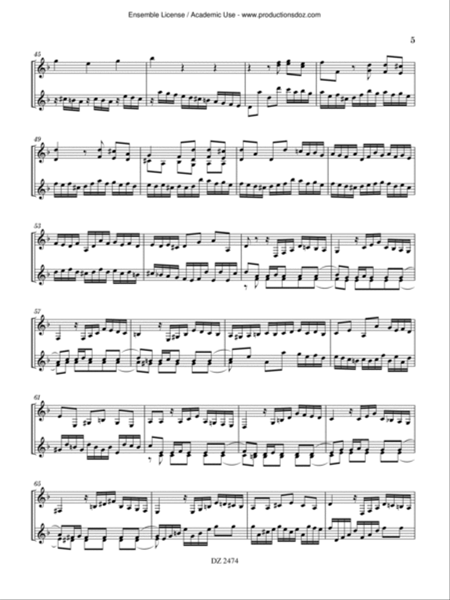 English Suite No. 2 BWV 807 Classical Guitar scores gallery preview page 5